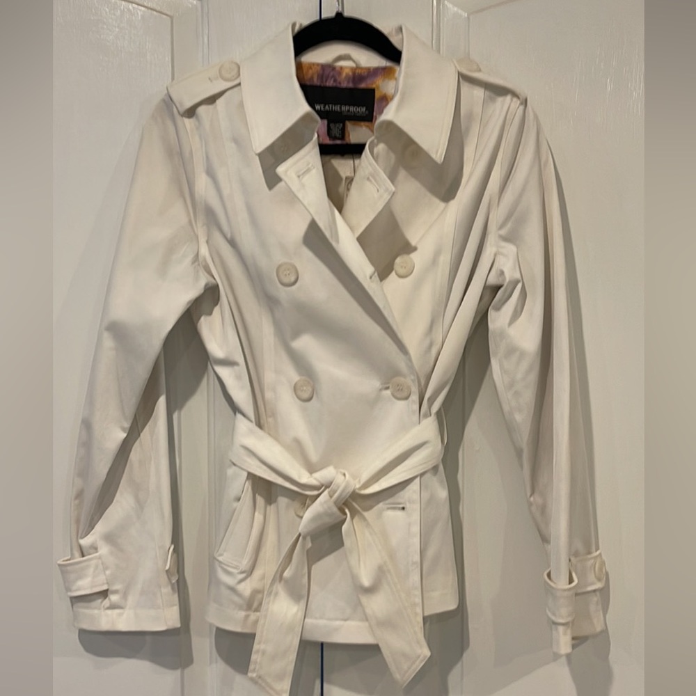 NEW! White trench coat- Trending for Spring